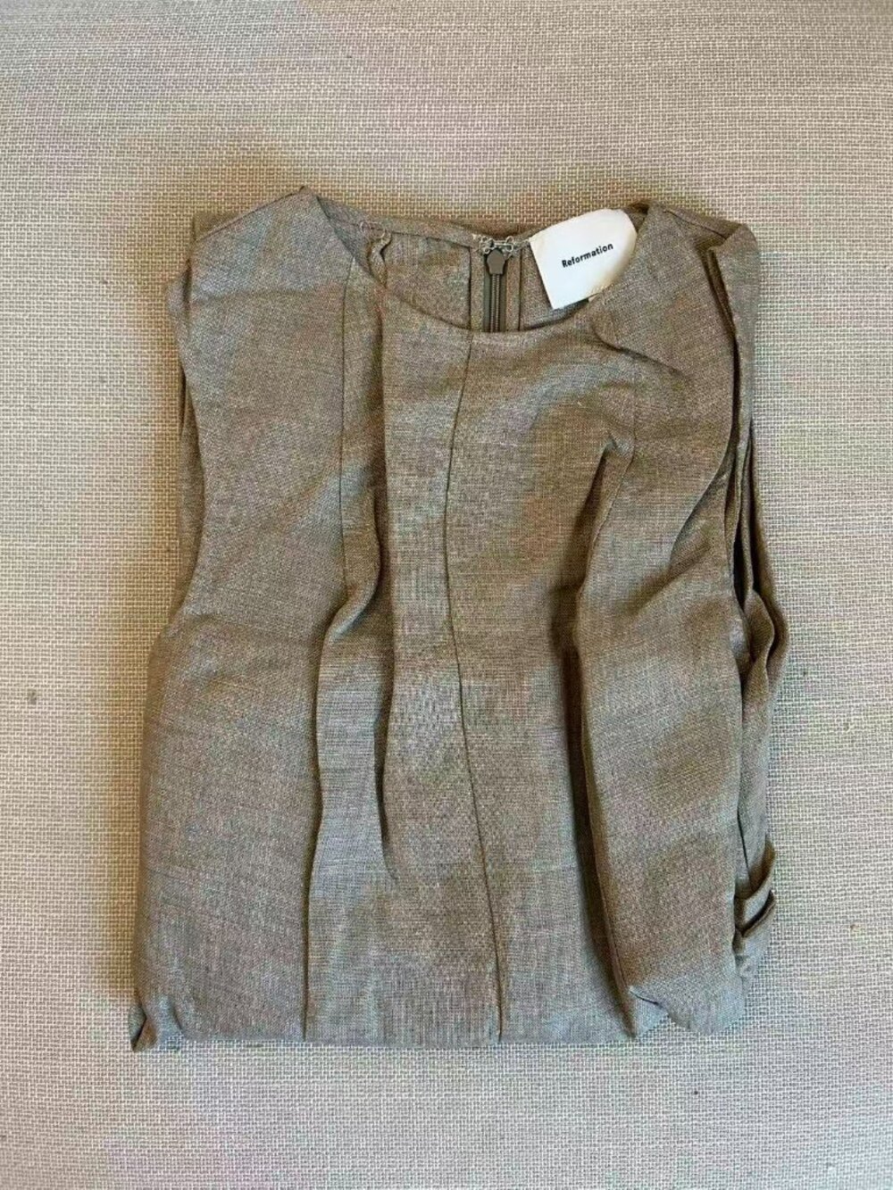 Reformation Cecilia Linen Midi Dress Sz4 Dark Camel French Quiet Lux Minimalist - Picture 4 of 9